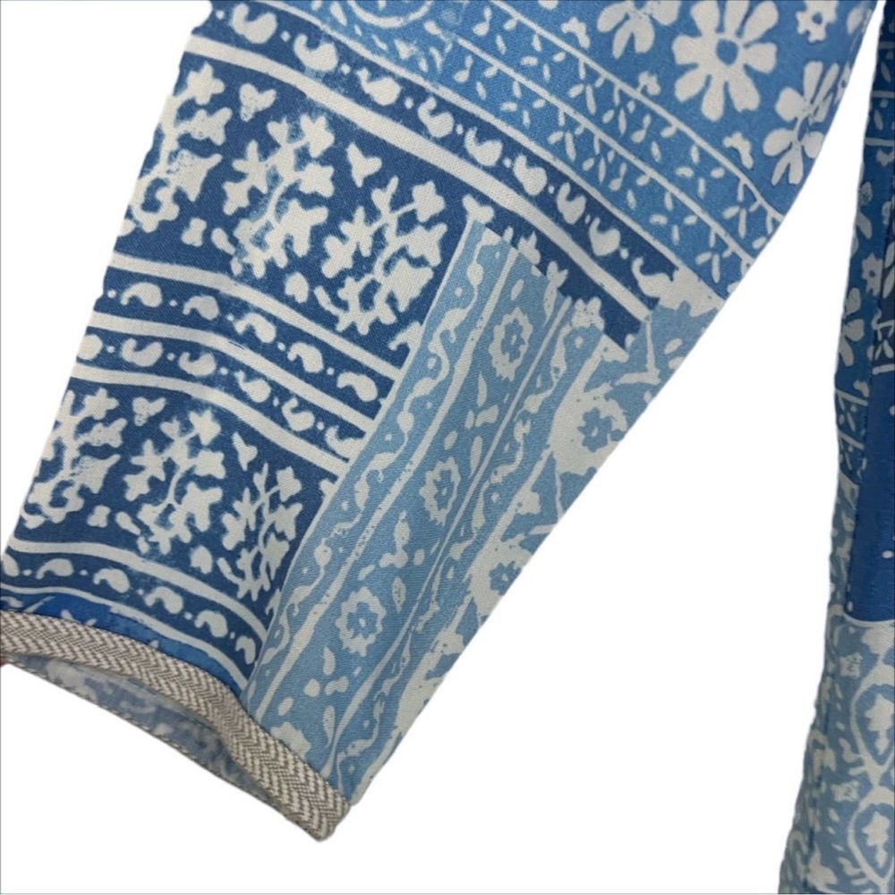 J. Mclaughlin Blue Patchwork Mixed Print Tunic To… - image 6